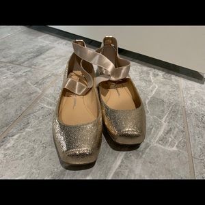 Mandalaye Square-Toe Criss Cross Ankle Strap Flats